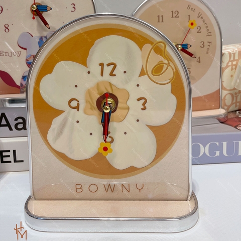 Tranh Đồng Hồ Bowny Clock Để Bàn Nhỏ Dễ Thương; Decor Góc Học Tập; Góc Làm Việc; Quà Tặng Độc Đáo Huyền My Decor DH-00382