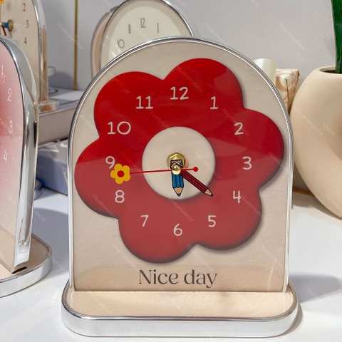 Tranh Đồng Hồ Bowny Clock Để Bàn Nhỏ Dễ Thương; Decor Góc Học Tập; Góc Làm Việc; Quà Tặng Độc Đáo Huyền My Decor DH-00383