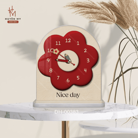 Tranh Đồng Hồ Bowny Clock Để Bàn Nhỏ Dễ Thương; Decor Góc Học Tập; Góc Làm Việc; Quà Tặng Độc Đáo Huyền My Decor DH-00383