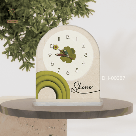 Tranh Đồng Hồ Bowny Clock Để Bàn Nhỏ Dễ Thương; Decor Góc Học Tập; Góc Làm Việc; Quà Tặng Độc Đáo Huyền My Decor DH-00387