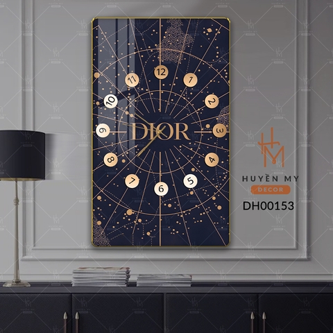 Tranh Đồng Hồ Tráng Gương Thương Hiệu Nổi Tiếng Dior Thời Trang Sang Trọng Huyền My Decor DH00153