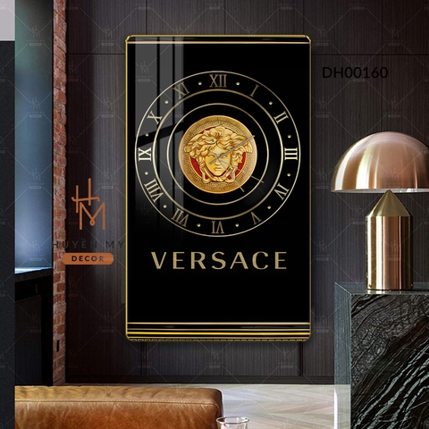 Tranh Đồng Hồ Tráng Gương Thương Hiệu Nổi Tiếng Versace Thời Trang Sang Trọng Huyền My Decor DH00160