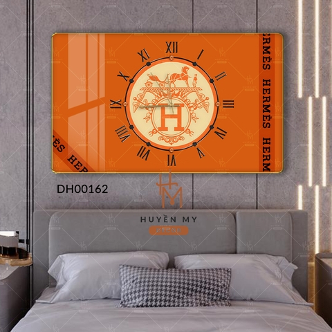 Tranh Đồng Hồ Tráng Gương Thương Hiệu Nổi Tiếng Hermes Thời Trang Sang Trọng Huyền My Decor DH00162