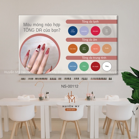 Bộ 3 Tranh Nails; Sơn Móng Nghệ Thuật Chất Liệu Tráng Gương; Lụa Kim Sa Decor Tiệm Nails; Tiệm Làm Móng Huyền My Decor NS-00112