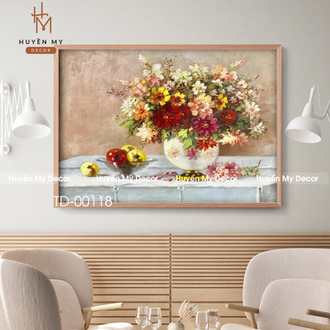 Tranh Đơn Bình Hoa Nhẹ Nhàng,  Hiện Đại Trang Trí Không Gian Huyền My Decor TD-00118