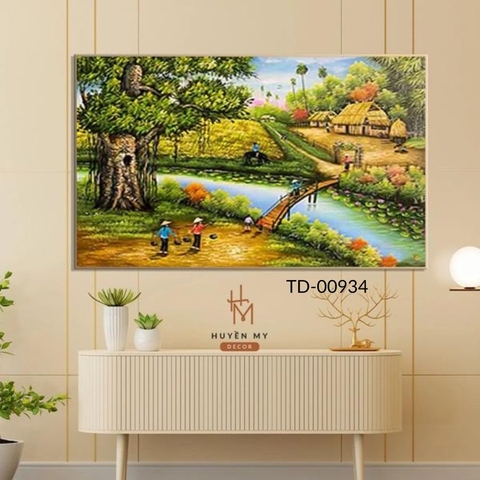 Tranh Đơn Phong Cảnh Đồng Quê Việt Nam Yên Bình Huyền My Decor TD-00934