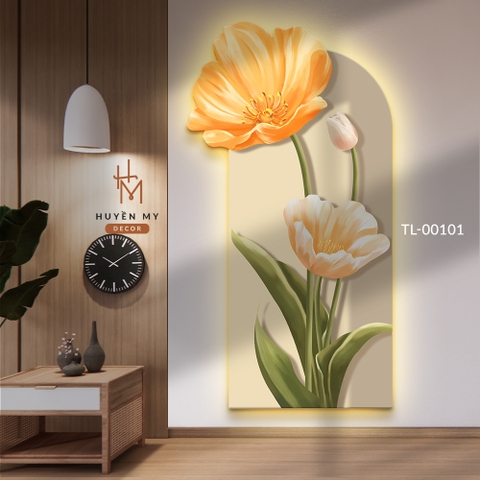 Tranh Phù Điêu Hoa Tuilip Nghệ Thuật Huyền My Decor Tranh Trí Phòng Ngủ; Phòng Khách Tl-00101