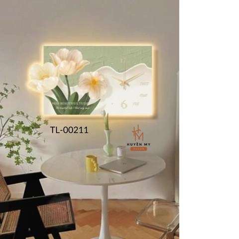 Tranh Phù Điêu Hoa Tuilip Tích Hợp Đèn Led Nghệ Thuật Trang Trí Hiện Đại Huyền My Decor TL-00211