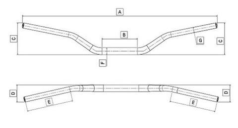 Ghi đông Domino Ducati Scambler màu Đen Ø 22