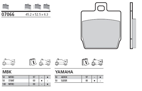 Bố thắng Brembo Yamaha Slider/Aerox 50 - 07066
