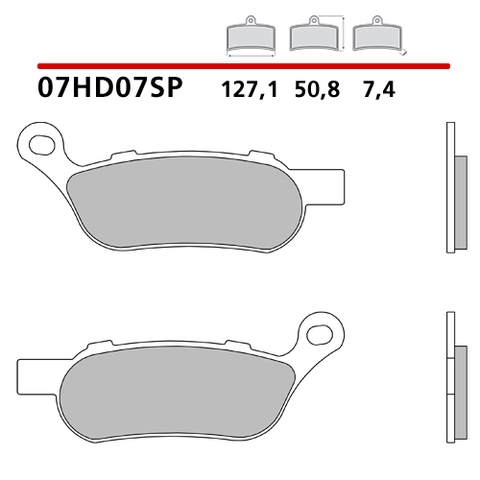 Bố thắng sau Harley Davidson Fat Boy/Bob, Low Rider, Glide 2010-17 - Brembo 07HD07