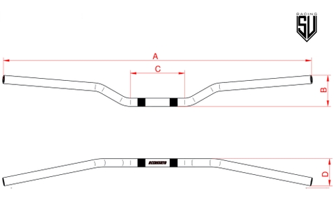 Ghi đông Accossato Nhôm - Đen Ø 22