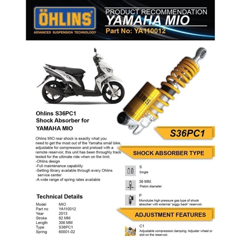 Phuộc sau Ohlins Yamaha Mio