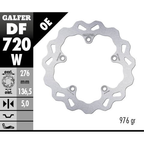 Đĩa sau Galfer DF720W 276x5mm 5 lỗ BMW R 1250 GS