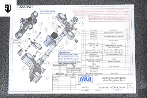 Bộ chảng ba IMA - Racing - BMW S1000RR 2019-22 Titan - FGR300