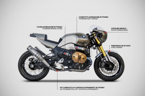 Pô Zard BMW R NINE-T T1200 - Full Kit 2>2 Capitan Scappamento Titanium