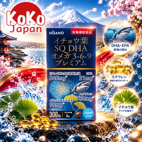 Hisano Ginkgo SQ DHA Omega 3-6-9 Cao Cấp