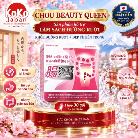 Bột uống men lợi khuẩn Nichiei Bussan Chou Beauty Queen 30 gói