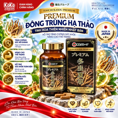 Đông Trùng Hạ Thảo Tohchukasou Premium Yo Group 180 viên