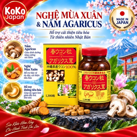 Tinh Chất Nghệ Mùa Xuân và Nấm Agaricus