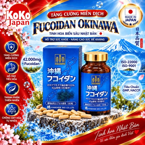 Fucoidan Okinawa 180 viên (Fucoidan Xanh) - Hàng Xuất Khẩu