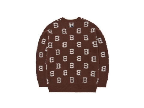 ÁO LEN MLB CLASSIC MONOGRAM CARDIGAN BOSTON REDSOX BROWN