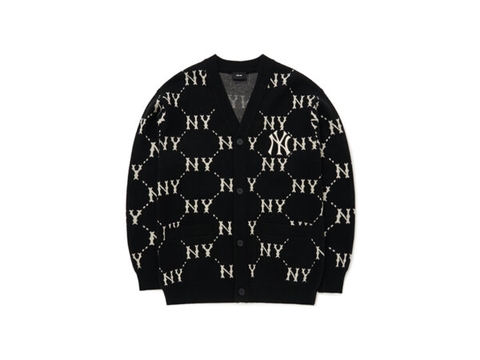 ÁO LEN MLB DIA MONOGRAM ALL OVER CARDGAN NEW YORK YANKEES BLACK