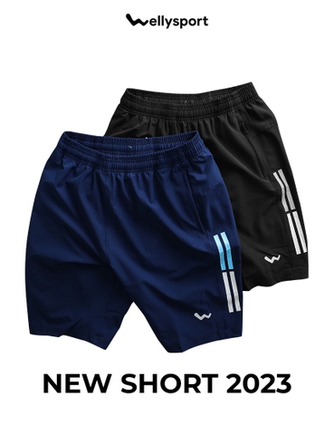 Quần Short Thể Thao Nam 2 Sọc , Welly Sport, thoáng khí, thoải mái vận động, Mã QSPQ