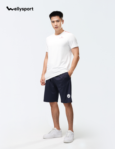 Áo Thun Nam Cổ Tròn Logo Ngực Trái - Màu Trắng White, Mã ALGNT01