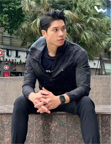 Áo Khoác Nam Running Jacket, Màu Đen Chấm, Welly Sport, Mã AKN01