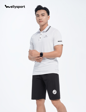 Áo Polo Thể Thao Nam Có Cổ, Màu Trắng, Welly Sport, Mã APLON