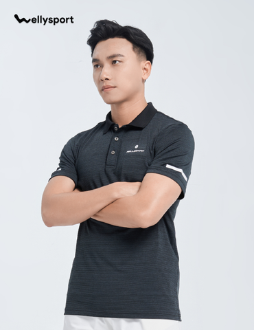 Áo Polo Thể Thao Nam Có Cổ, Welly Sport, Màu Đen Black, Mã APLON