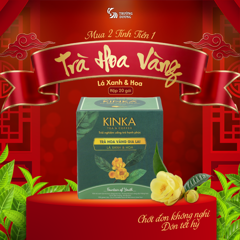FOUNTAIN OF YOUTH | Trà Hoa Vàng Gia Lai - Lá Xanh & Hoa 40g (20 gói x 2g)