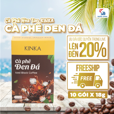 Cà phê hòa tan Đen đá | 180g (10 gói x 18g)