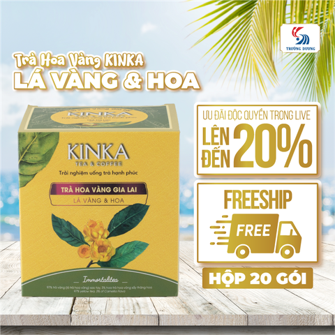 IMMORTALITEA | Trà Hoa Vàng Gia Lai - Lá Vàng & Hoa 40g (20 gói x 2g)