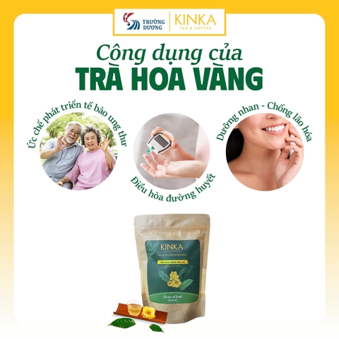 FOUNTAIN OF YOUTH | Trà Hoa Vàng Gia Lai - Lá Xanh & Hoa 120g (60 gói x 2g)