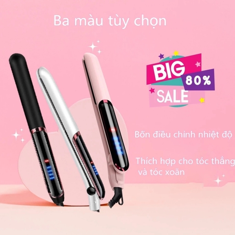 Máy ép duỗi tóc, uốn xoăn tóc cao cấp 3 trong 1 , Chất liệu gốm ngăn ngừa hư tổn tóc