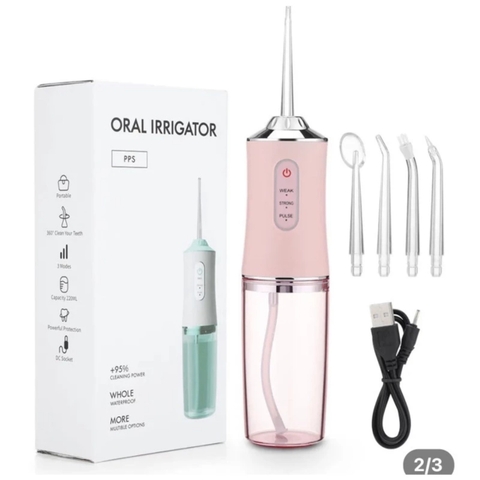 Máy Tăm Nước Cầm Tay TEKKIN TI-1025 Vệ Sinh Răng Miệng Sạc Pin Chống Thấm Nước