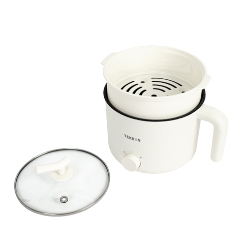 Nồi Lẩu Điện Mini Đa Năng 2 Tầng TEKKIN TI-20A 1.6L Lòng Nồi Chống Dính Lẩu Chiên Xào Bảo Hành 12 Tháng