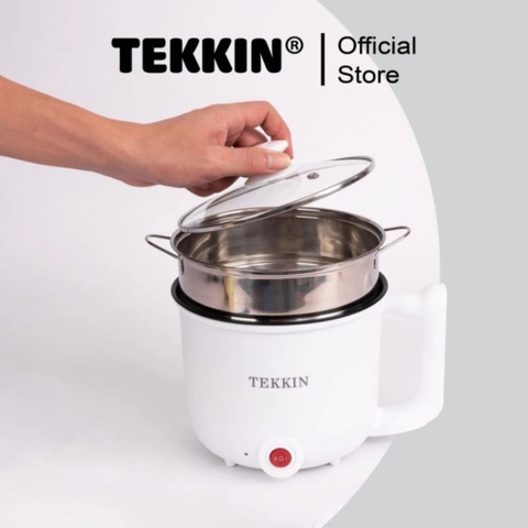 Nồi Lẩu Điện Mini Đa Năng 2 Tầng TEKKIN TI-28A 1.8L Lòng Nồi Chống Dính Lẩu Chiên Xào BH 12 Tháng