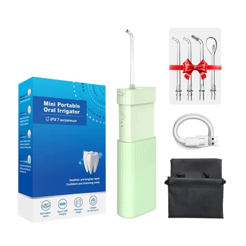 Máy tăm nước nhỏ gọn công suất mạnh mẽ TEKKIN TI-125 bảo hành 12 tháng vệ sinh răng sạch sẽ