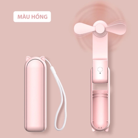 Quạt mini cầm tay TEKKIN TI-218 pin 2000mah 3 tốc độ gió kiêm dự phòng, gập gọn bỏ túi