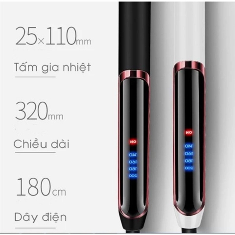 Máy ép duỗi tóc, uốn xoăn tóc cao cấp 3 trong 1 , Chất liệu gốm ngăn ngừa hư tổn tóc