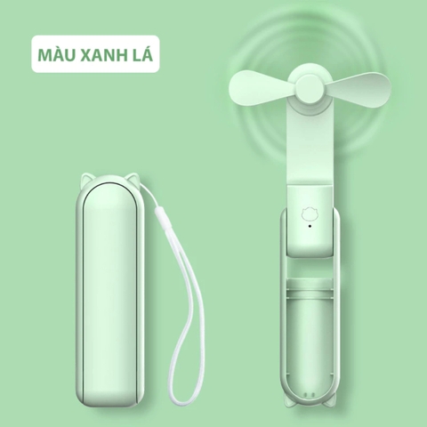 Quạt mini cầm tay TEKKIN TI-218 pin 2000mah 3 tốc độ gió kiêm dự phòng, gập gọn bỏ túi