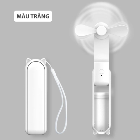 Quạt mini cầm tay TEKKIN TI-218 pin 2000mah 3 tốc độ gió kiêm dự phòng, gập gọn bỏ túi