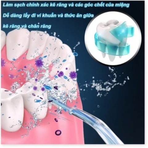 Máy Tăm Nước Cầm Tay TEKKIN TI-1025 Vệ Sinh Răng Miệng Sạc Pin Chống Thấm Nước