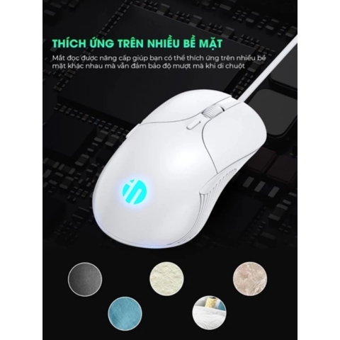 Chuột máy tính chơi game TEKKIN INPHIC PB1 bản có dây DPI 3600 thiết kế công thái học phù hợp cả gaming và làm việc