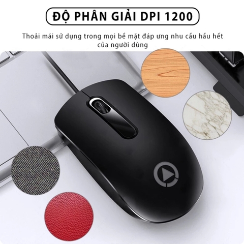 Chuột máy tính có dây TEKKIN G9 giá rẻ gaming văn phòng 1200DPI công thái học làm việc và chơi game cho pc laptop