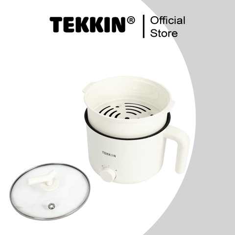 Nồi Lẩu Điện Mini Đa Năng 2 Tầng TEKKIN TI-20A 1.6L Lòng Nồi Chống Dính Lẩu Chiên Xào Bảo Hành 12 Tháng