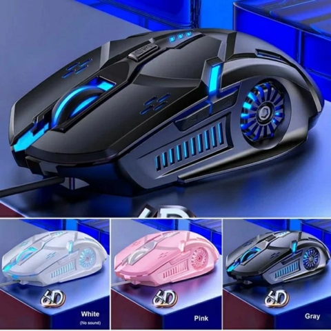 Chuột Gaming Máy Tính TEKKIN V5 PRO LED đổi màu Có Dây màu cực đẹp chuyên game, chỉnh được dpi